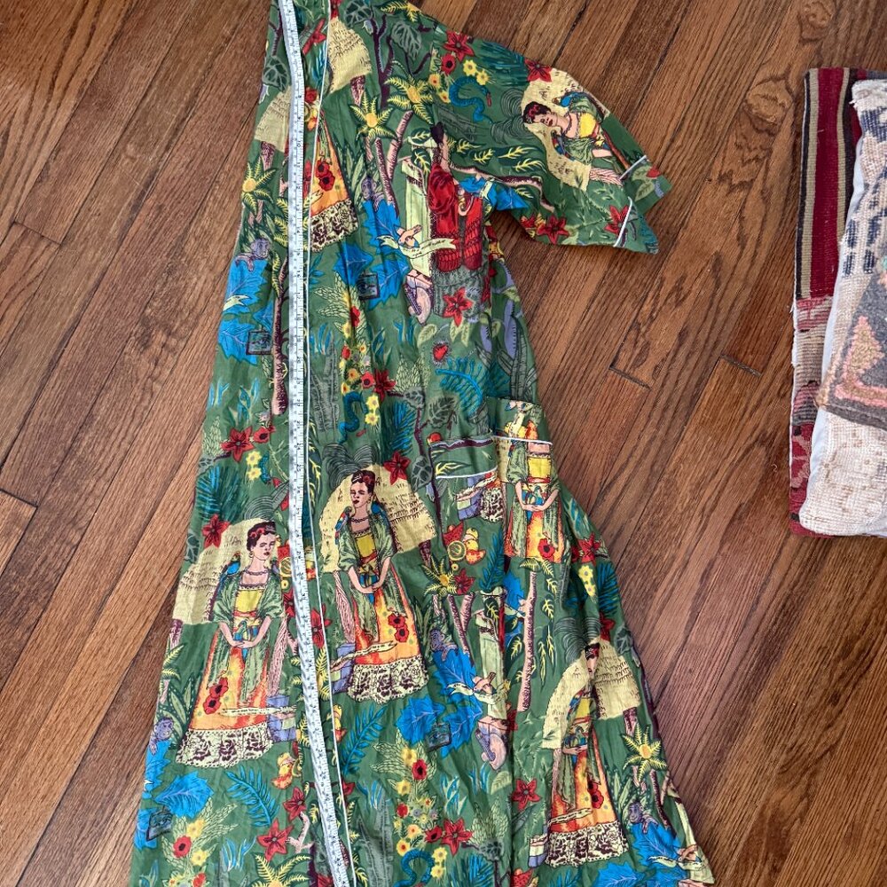 frida cotton robe dk green - Picture 6 of 7